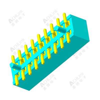 排母1.0mm 双排 SMT 带定位柱 H=2.1MM